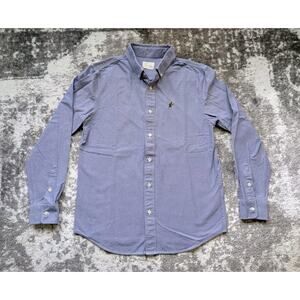 Aimé Leon Dore A-Wing Patch Oxford Button-Down Shirt, Slate Blue - Medium